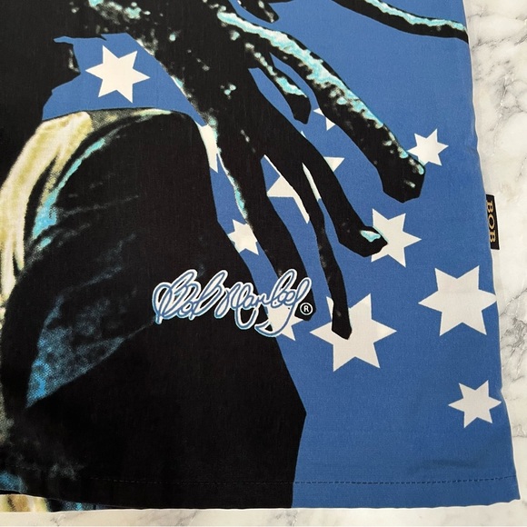 Vintage Bob Marley Dragonfly Hard Rock Cafe Myrtle Beach Button Up Shirt Mens L - Picture 5 of 9